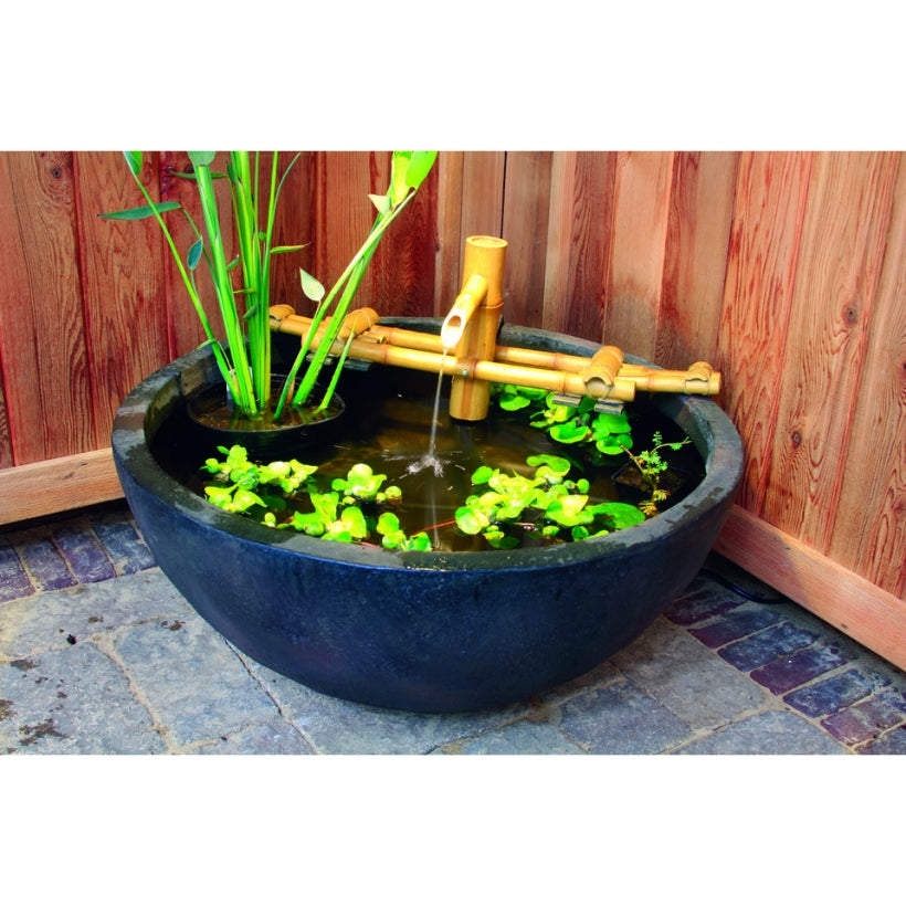 Aquascape - Deer Scarer Bamboo Fountain, Pouring Three -Tier Bamboo Fountain and Adjustable Pouring Bamboo Fountain