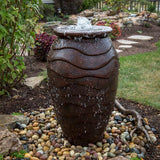 Aquascape - Medium Landscape Fountain Kit with Stacked Slate Urn, Scalloped Urn and Rippled Urn