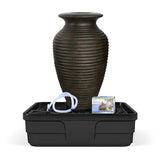 Aquascape - Medium Landscape Fountain Kit with Stacked Slate Urn, Scalloped Urn and Rippled Urn