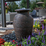 Aquascape - Medium Landscape Fountain Kit with Stacked Slate Urn, Scalloped Urn and Rippled Urn