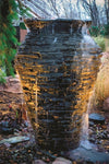 Aquascape - Medium Landscape Fountain Kit with Stacked Slate Urn, Scalloped Urn and Rippled Urn