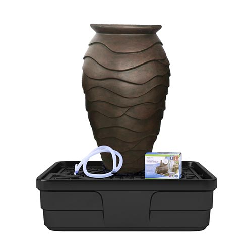 Aquascape - Medium Landscape Fountain Kit with Stacked Slate Urn, Scalloped Urn and Rippled Urn