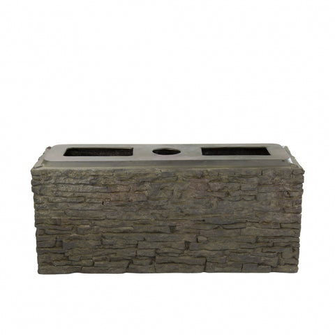 Aquascape - Small and Large Straight Stacked Slate Wall Base