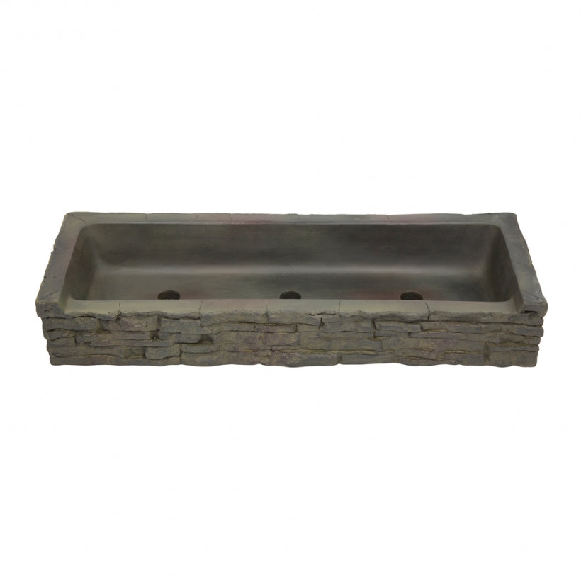 Aquascape - Straight Stacked Slate Topper - Quad-Spill and Front-Spill