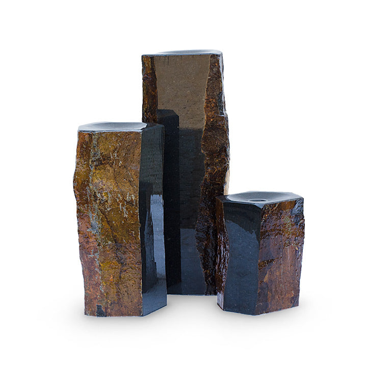 Semi-Polished Stone Basalt Columns Set of 3 - Thumbnail 2