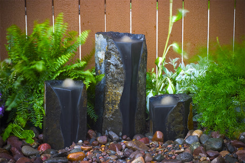 Aquascape - Double Textured Basalt Cored Water Columns (Set of 3) - 8", 13" and 20"