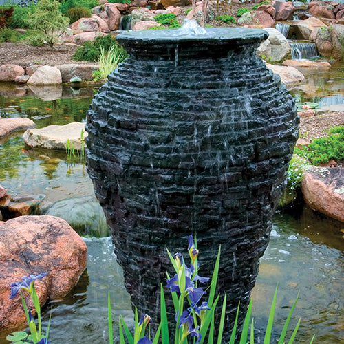 Aquascape Stacked Slate Urn Fountain - Small, Medium and Large
